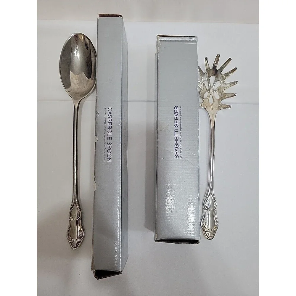 VTG Royal Limited Silverplated Serving Set - 2 Spoons 838-9 & 868-P In Box